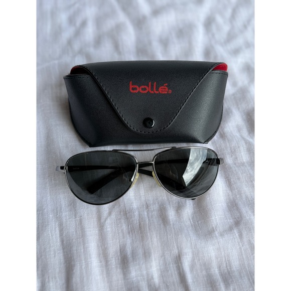Bolle Columbus 11796 AL Silver Aviator Sunglasses w/ Bolle Case - Picture 1 of 7